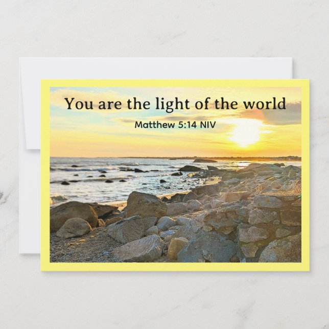 Happy Father's Day Golden Sunset Photo Yellow Holiday Card (Front)