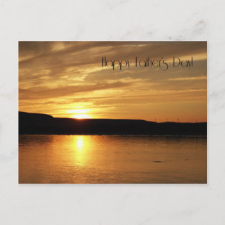 Happy Father's Day Golden Sunset Postcard