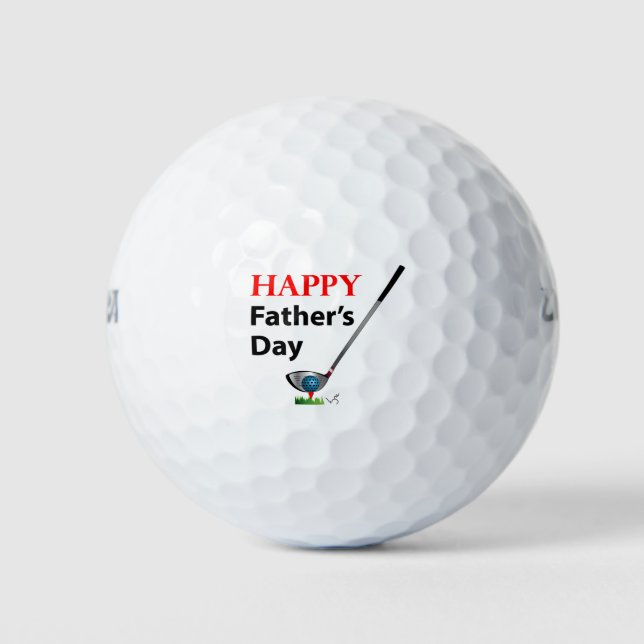 Happy Fathers Day Golf Cool Balls (Front)