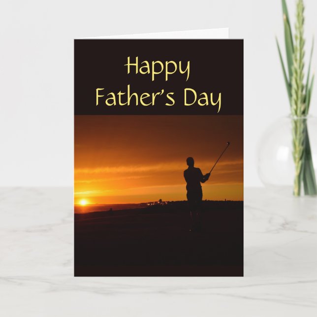 Happy Father's Day Golf Golfer Golfing Card (Front)