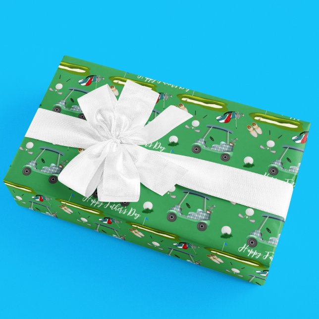 Happy Father's Day Golfing Day Wrapping Paper (Creator Uploaded)