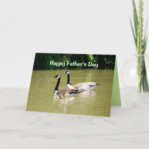 Happy Father's Day Goose Family Card