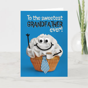 Happy Fathers Day Grandfather Sweetest Cupcake Holiday Card