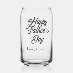 Happy father's day gray name love best Daddy ever Can Glass