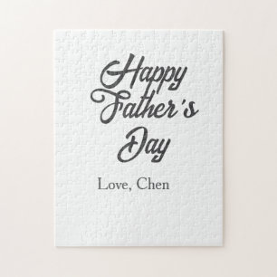 Happy father's day gray name love best Daddy ever  Jigsaw Puzzle