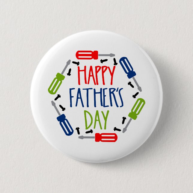 Happy Fathers Day Greatest Dad Gift 6 Cm Round Badge (Front)