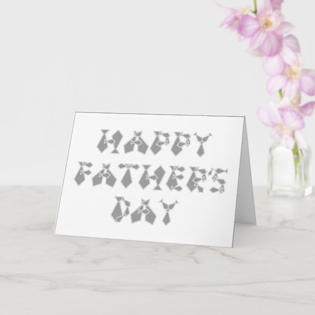 Happy Father's Day Grey Filled In Tie Font Letters Card (Orchid)