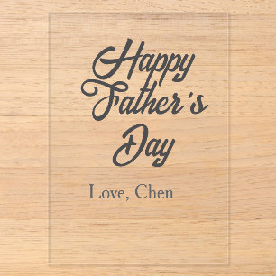 Happy father's day grey name love best Daddy ever Acrylic Invitations