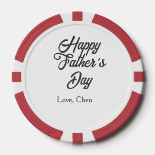 Happy father's day grey name love best Daddy ever Poker Chips