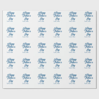 Happy father's day grey name love best Daddy ever  Wrapping Paper