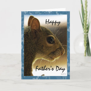 Happy Father's Day Grey Squirrel Greeting Card