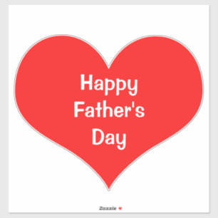 Happy Fathers Day Heart Red White Custom Colorful