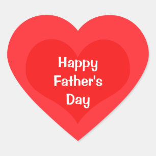 Happy Fathers Day Heart Red White Custom Colourful Sticker