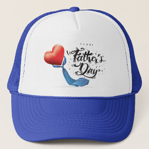 Happy Father's Day Heart & Tie Trucker Hat