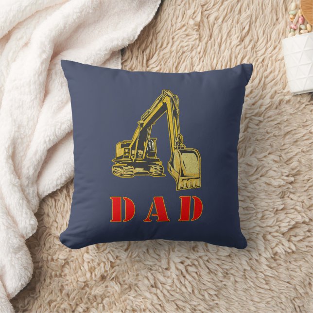 Happy Father's Day Heavy Equipment Builder Dad Cushion (Blanket)