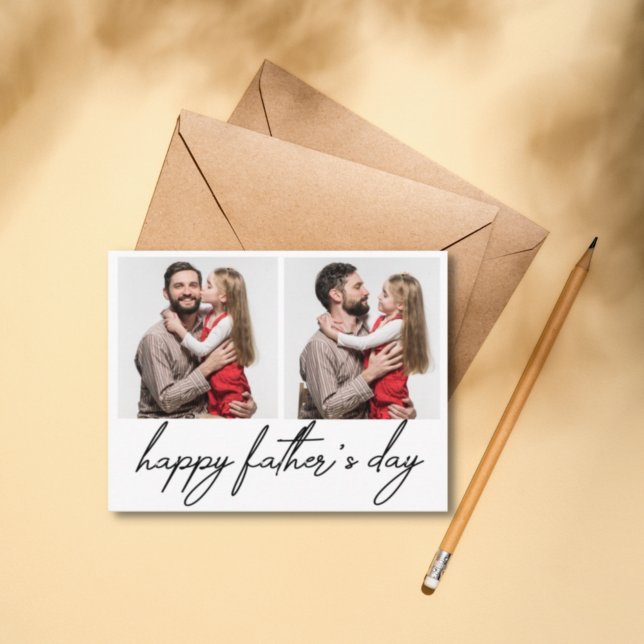 happy fathers day,holiday two photos collage postcard (Creator Uploaded)