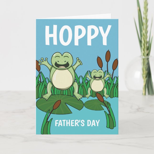 Happy Father's Day Hoppy Frogs Card (Front)