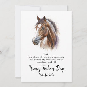 Happy Fathers Day Horse Photo Holiday Card