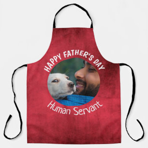 Happy Fathers Day Human Servant Custom Red Apron
