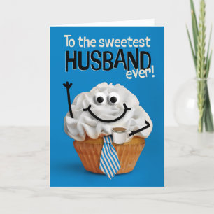 Happy Fathers Day Husband Sweetest Cupcake  Holiday Card