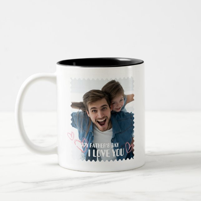 HAPPY FATHER'S DAY - I LOVE YOU Two-Tone COFFEE MUG (Left)