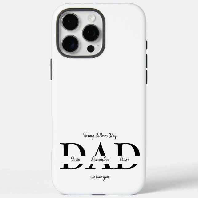 Happy Father's Day iPhone Case with Kids' Names (Back)