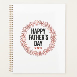Happy Fathers Day Leaf Wreath Vintage Shirt Design Planner