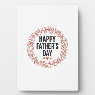 Happy Fathers Day Leaf Wreath Vintage Shirt Design Plaque