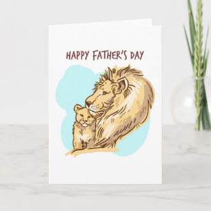 Happy Father's Day Lion And Cub Card