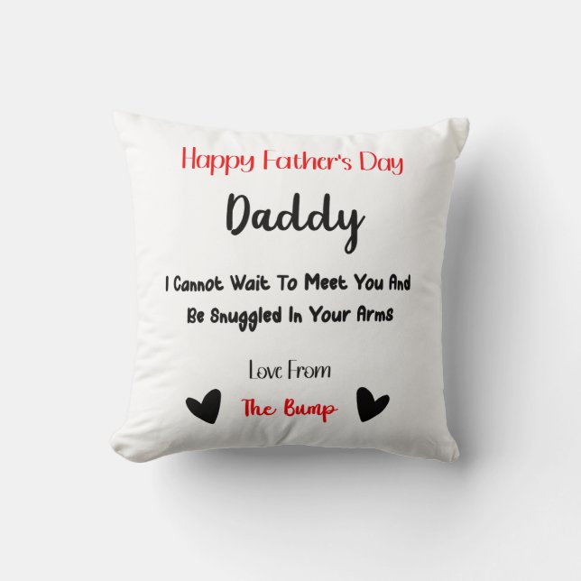 Happy Father's Day Love From The Bump Pillow (Front)