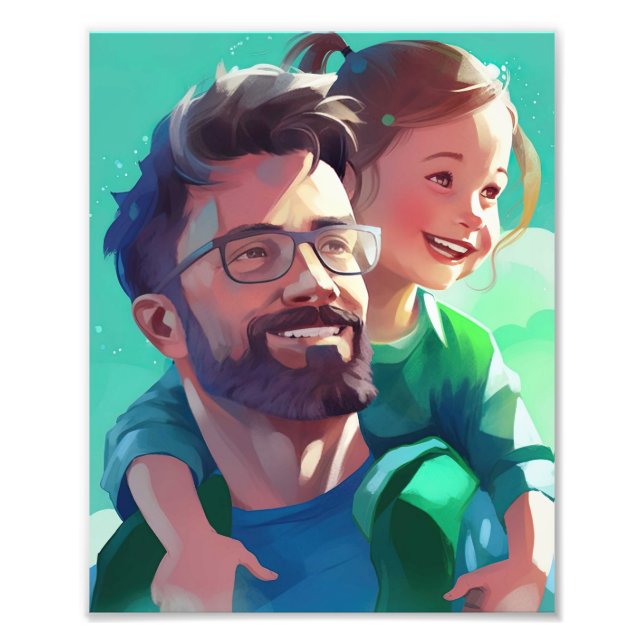 Happy Father's Day Love Heart Shape Photo Collage  (Front)