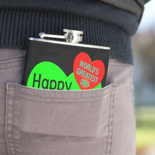Happy Fathers Day Love Hip Flask
