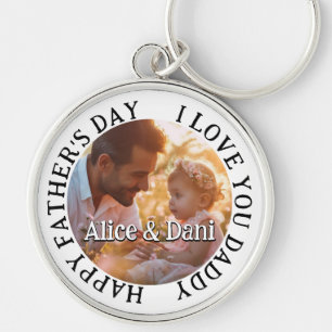 Happy Father's Day Love You Daddy Photo Key Ring