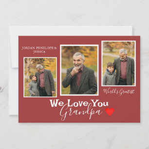 Happy Father's day, Love you, grandfather 3 photo Holiday Card