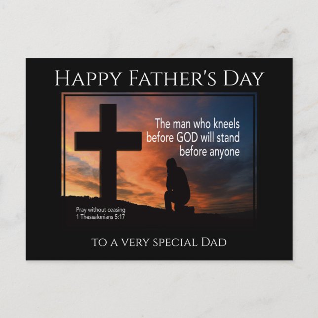 Happy Father's Day MAN WHO KNEELS BEFORE GOD Postcard (Front)