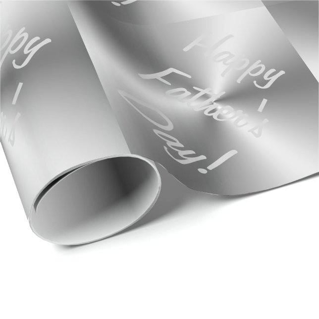 Happy Father's Day Metallic Silver Gift Wrapping Wrapping Paper (Roll Corner)