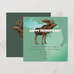 Happy Father's Day Michigan Moose Invitation