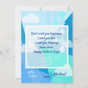 Happy Father's Day! Modern blue color Holiday Card