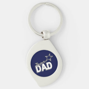 Happy Father's Day Modern Design "SUPER DAD" star Key Ring
