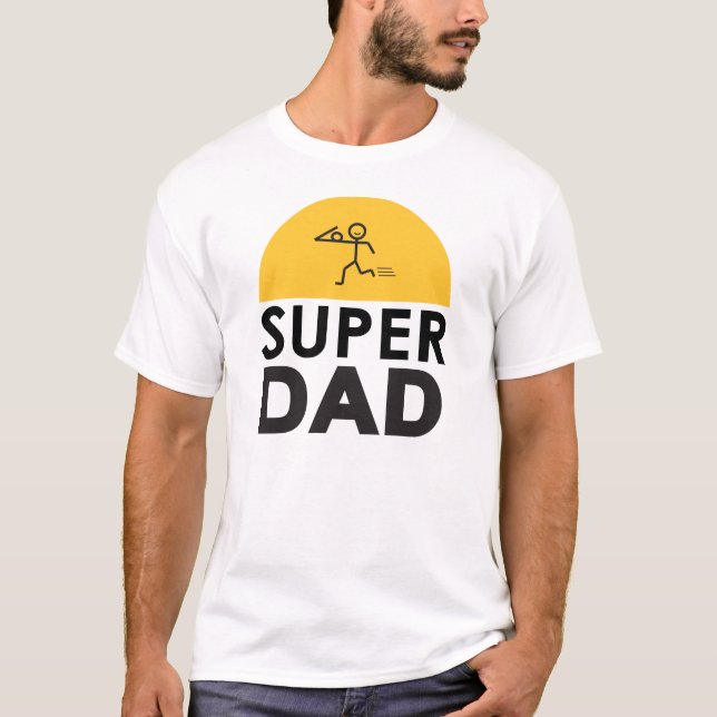 Happy Father's Day Modern Design "SUPER DAD" T-Shirt (Front)