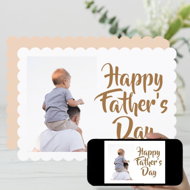 Happy Father's Day Modern Minimalist Photo Card (Creator Uploaded)