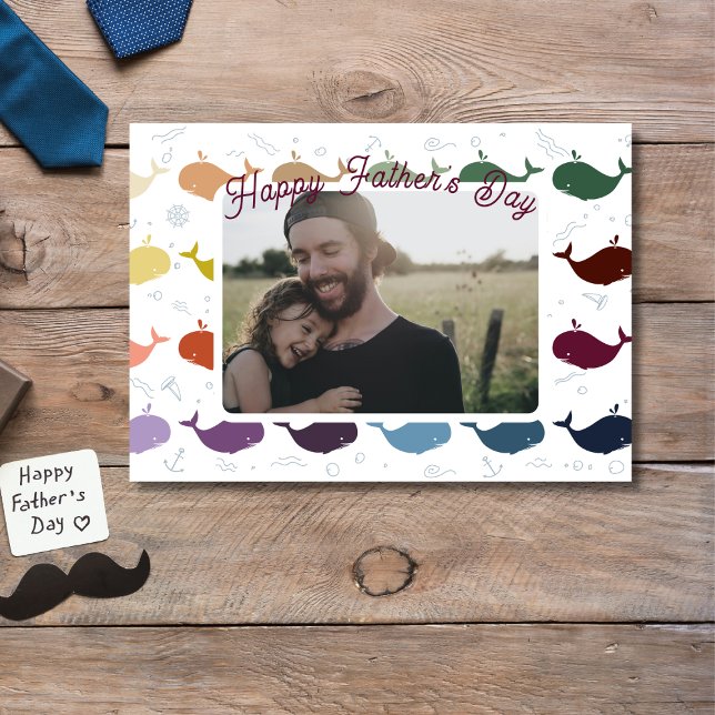Happy Father's Day Modern Photo Card (Father's Day with photo)