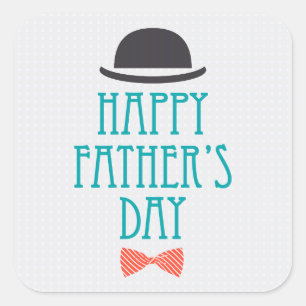 Happy Father's Day Modern Polka Dots Design Square Sticker