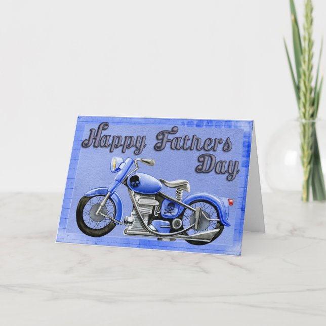 Happy Fathers Day Motorcycle Card (Front)