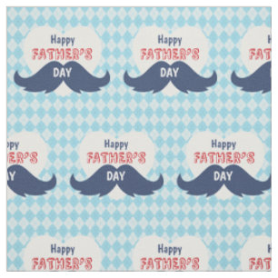 Happy Father's Day Moustache and Heart Fabric