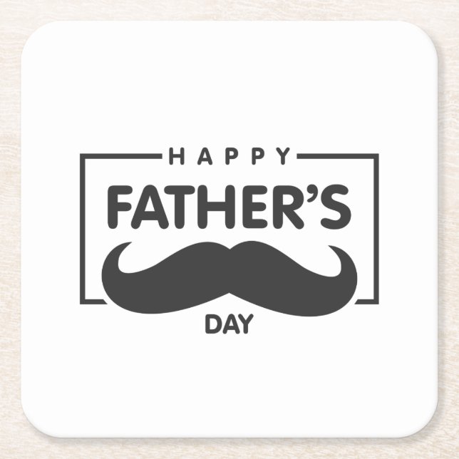 Happy Father's Day Moustache | Coaster (Front)