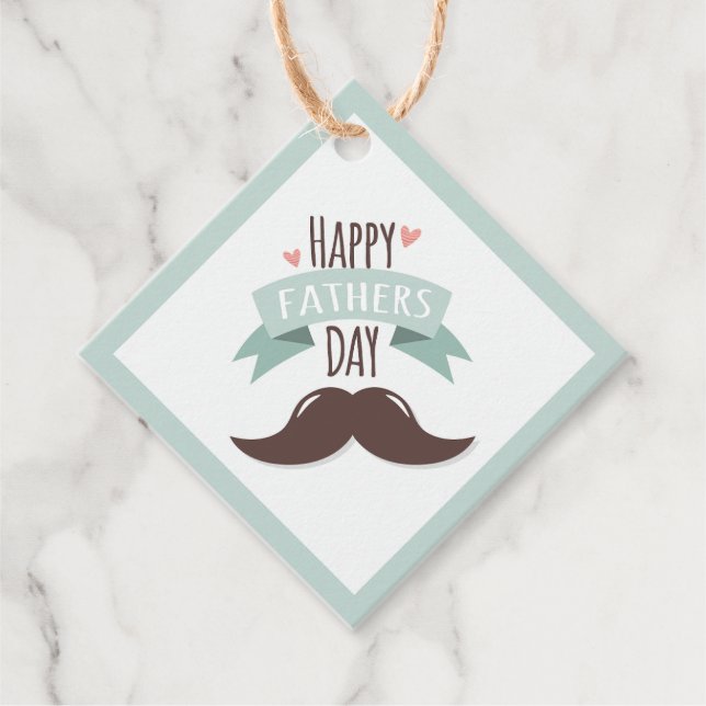 Happy father's day - moustache favour tags (Front)