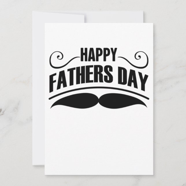 Happy Fathers Day Moustache Holiday Card (Front)