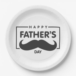 Happy Father's Day Moustache   Paper Plate