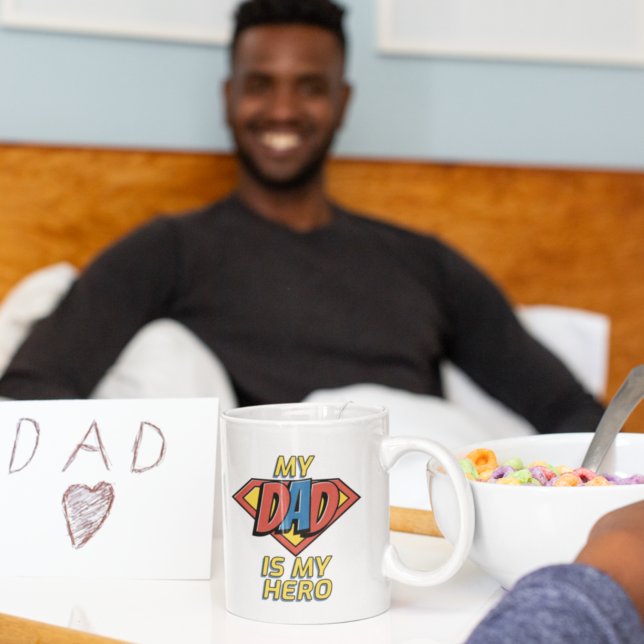 Happy Fathers Day My Dad Is My Hero Coffee Mug (Creator Uploaded)